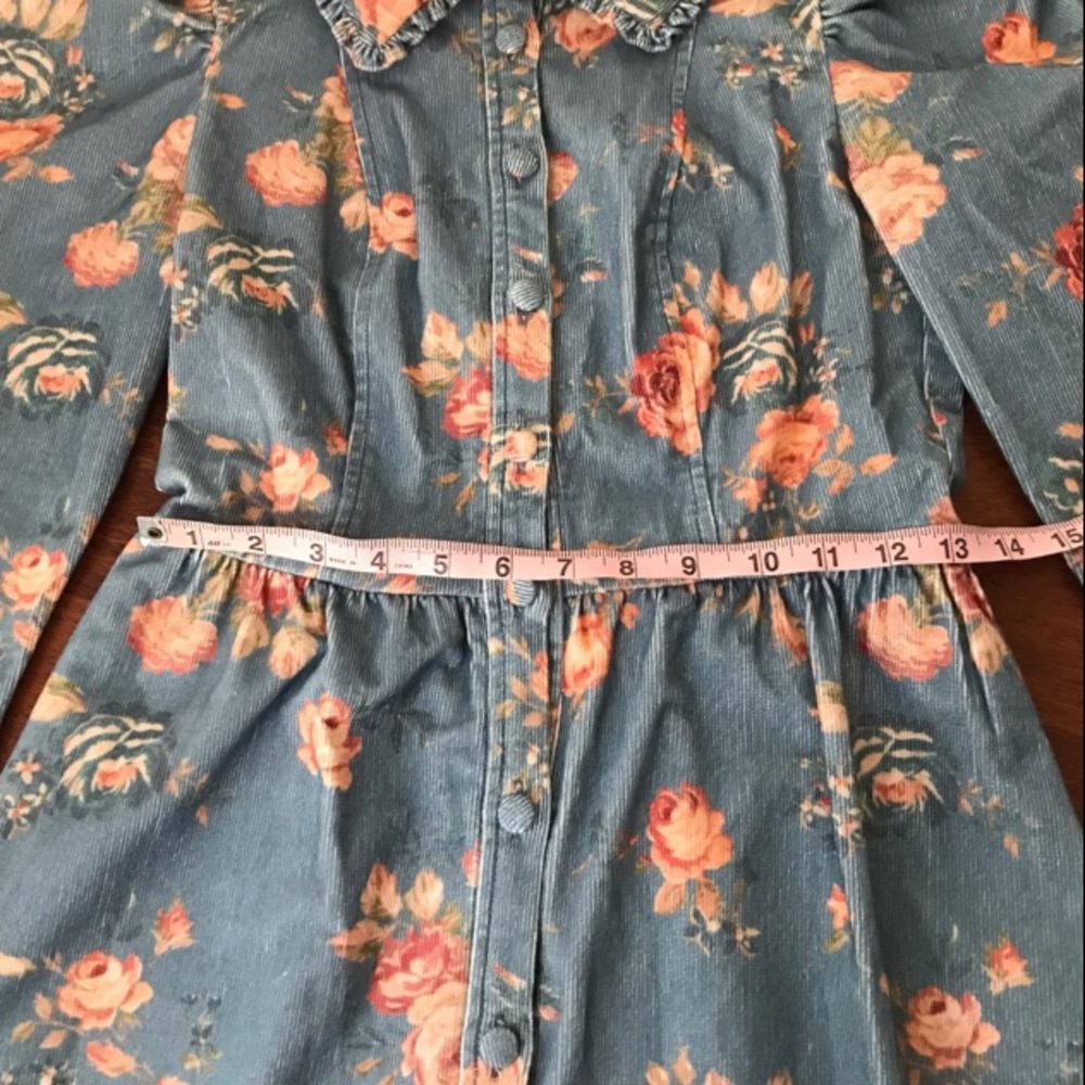 NWOT Loveshackfancy Beyers Ruffle Trim Collar Corduroy Puff Sleeve Mini Dress 2 - Picture 15 of 17